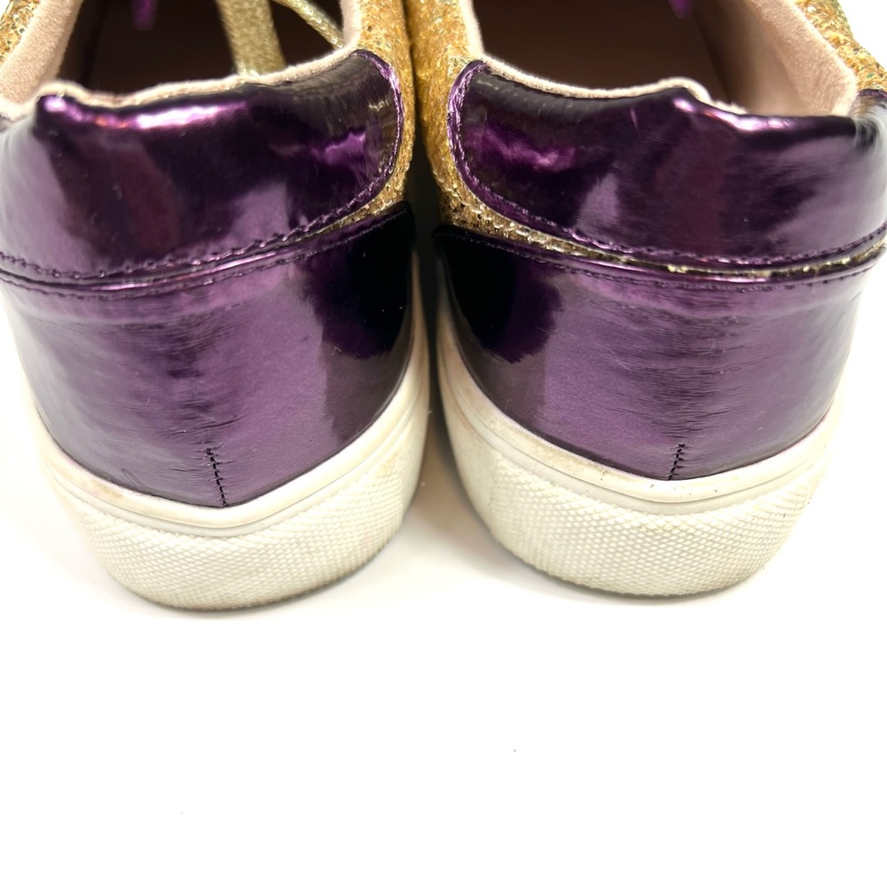 Mardis Gras Glitter Lace-Up Sneakers in Green, Purple & Gold - Picture 9 of 10